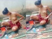 Desi Girl OutDoor Bathing